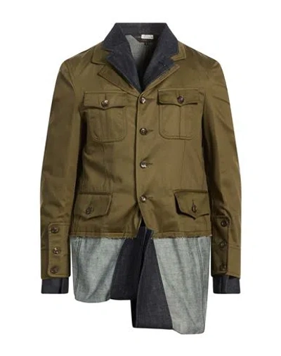 Comme Des Garçons Man Overcoat & Trench Coat Military Green Size L Cotton