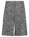 Comme Des Garçons Bermuda Shorts Featuring All-over Print And Button Detail In Black