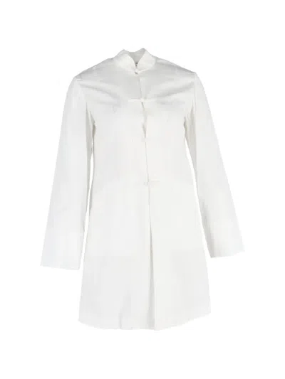 Pre-owned Comme Des Garçons Mandarin-style Mini Dress In White