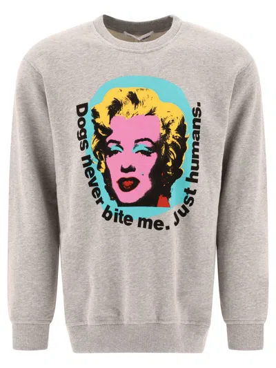Comme Des Garçons "marilyn By Andy Warhol" Sweatshirt In Grey