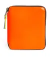 Comme Des Garçons Medium Leather Super Fluo Wallet In Orange