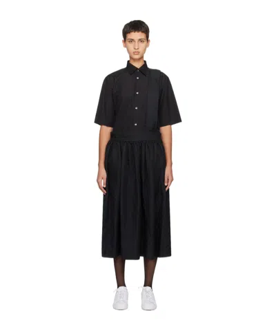 Comme Des Garçons Medium-length Skirt With Braces In Black