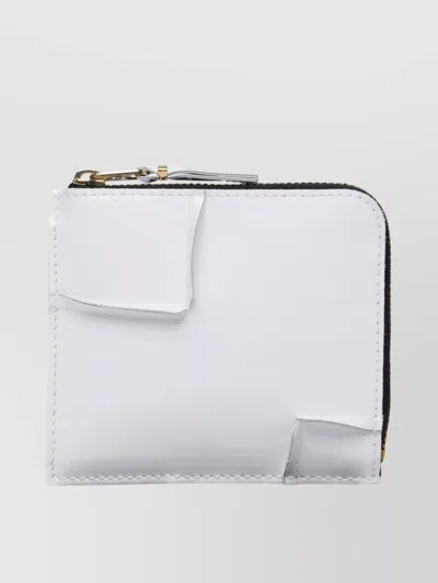 Comme Des Garçons 'medley' Leather Wallet External Pocket In White
