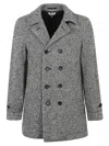Comme Des Garçons Wool Double-breasted Coat Back Vent In Black