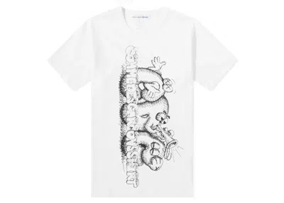 Pre-owned Comme Des Garçons Men's Comme Des Garcons Cdg Shirt X Kaws T-shirt In White/black