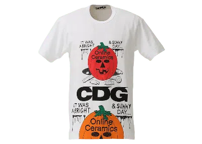 Pre-owned Comme Des Garçons Men's Comme Des Garcons Cdg X Online Ceramics T-shirt 2 In White