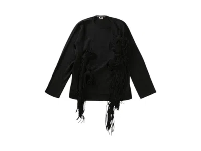 Pre-owned Comme Des Garçons Men's Comme Des Garcons Fringe Decoration Sweater In Black