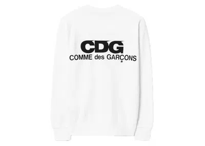 Pre-owned Comme Des Garçons Men's Comme Des Garcons Logo Printed Sweatshirt In White