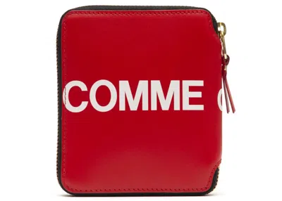Pre-owned Comme Des Garçons Men's Comme Des Garcons Sa2100hl Huge Logo Wallet In Red