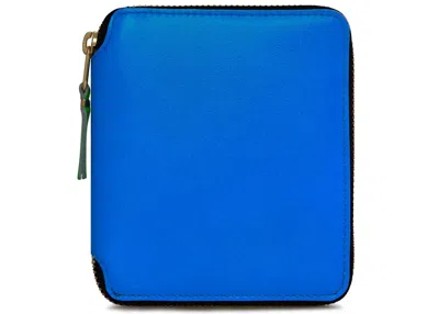 Pre-owned Comme Des Garçons Men's Comme Des Garcons Sa2100sf Super Fluo Wallet In Blue