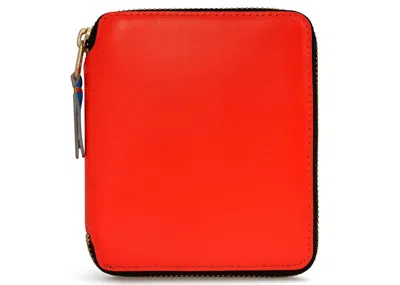 Pre-owned Comme Des Garçons Men's Comme Des Garcons Sa2100sf Super Fluo Wallet In Orange