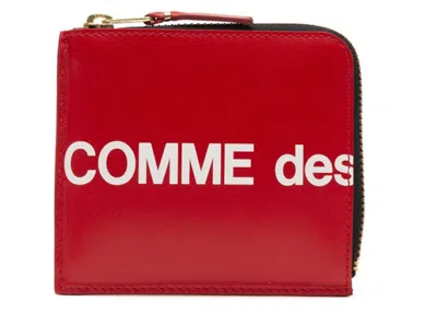 Pre-owned Comme Des Garçons Men's Comme Des Garcons Sa3100hl Huge Logo Wallet In Red