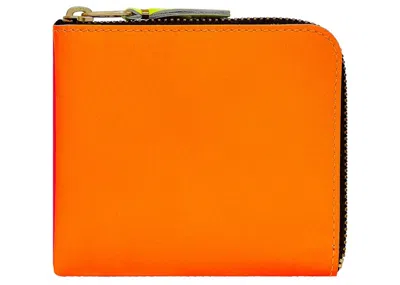 Pre-owned Comme Des Garçons Men's Comme Des Garcons Sa3100sf New Super Fluo Wallet In Orange/pink