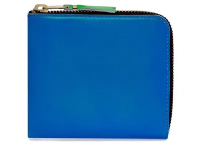 Pre-owned Comme Des Garçons Men's Comme Des Garcons Sa3100sf Super Fluo Wallet In Blue