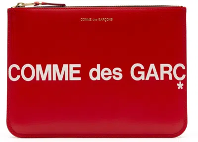Pre-owned Comme Des Garçons Men's Comme Des Garcons Sa5100hl Huge Logo Wallet In Red