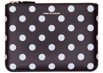 Pre-owned Comme Des Garçons Men's Comme Des Garcons Sa5100pd Wallet Polka Dots In Brown