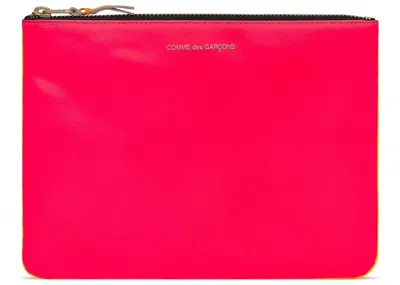 Pre-owned Comme Des Garçons Men's Comme Des Garcons Sa5100sf New Super Fluo Wallet In Pink/yellow