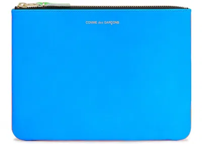 Pre-owned Comme Des Garçons Men's Comme Des Garcons Sa5100sf Super Fluo Wallet In Blue/orange In Multi