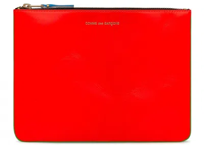 Pre-owned Comme Des Garçons Men's Comme Des Garcons Sa5100sf Super Fluo Wallet In Orange/green In Multi