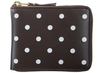 Pre-owned Comme Des Garçons Men's Comme Des Garcons Sa7100pd Wallet Polka Dots In Brown