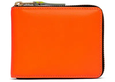 Pre-owned Comme Des Garçons Men's Comme Des Garcons Sa7100sf New Super Fluo Wallet In Orange