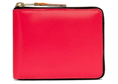 Pre-owned Comme Des Garçons Men's Comme Des Garcons Sa7100sf New Super Fluo Wallet In Pink