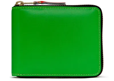 Pre-owned Comme Des Garçons Men's Comme Des Garcons Sa7100sf Super Fluo Wallet In Green