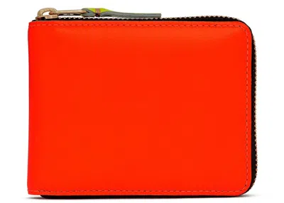 Pre-owned Comme Des Garçons Men's Comme Des Garcons Sa7100sf Super Fluo Wallet In Orange