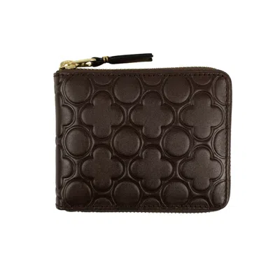 Pre-owned Comme Des Garçons Men's Comme Des Garcons Sa710eb Wallet Classic Embossed B In Brown