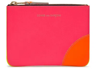 Pre-owned Comme Des Garçons Men's Comme Des Garcons Sa8100sf New Super Fluo Wallet In Pink/yellow