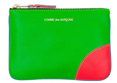 Pre-owned Comme Des Garçons Men's Comme Des Garcons Sa8100sf Super Fluo Wallet In Green/blue