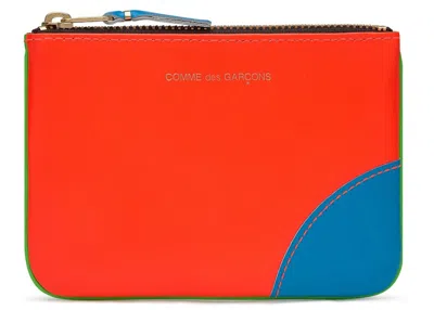 Pre-owned Comme Des Garçons Men's Comme Des Garcons Sa8100sf Super Fluo Wallet In Orange/green