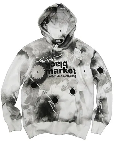 Pre-owned Comme Des Garçons Men's Comme Des Garcons X Futura 2000 Black Market Hoodie In Grey In Gray