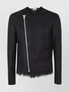Comme Des Garçons Men's Frayed Hem Shimmering Finish Jacket In Black