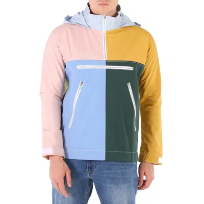 COMME DES GARÇONS MEN'S GREEN COLOUR-BLOCK JACKET