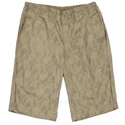 Comme Des Garçons Comme Des Garcons Men's Khaki Elasticised Floral Print Shorts