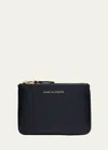 Comme Des Garçons Calfskin Coin Purse Gold-tone Hardware In Navy