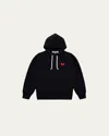 Comme Des Garçons Men's Play Heart Pullover Hoodie In Black