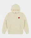 Comme Des Garçons Men's Play Heart Pullover Hoodie In Ivory