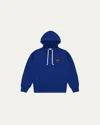 Comme Des Garçons Men's Play Heart Pullover Hoodie In Navy -  2