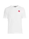Comme Des Garçons Men's Play Invader Heart Cotton T-shirt In White