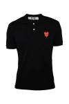 Comme Des Garçons Heart Logo Slim Fit Polo In Black