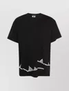 Comme Des Garçons Buttoned Crew Neck T-shirt With Graphic Detail In Black