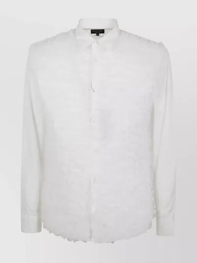 Comme Des Garçons Men's Textured Front Long Sleeves Shirt In White