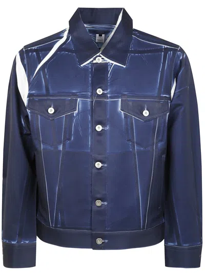 Comme Des Garçons Men Woven Jacket Clothing In Blue
