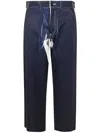 Comme Des Garçons Woven Trousers Featuring Belt Loops In Blue