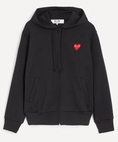 Comme Des Garçons Comme Des Garcons Mens Black Small Heart Zip-up Sweatshirt