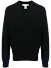 Comme Des Garçons V-neck Long-sleeve Jumper In Black