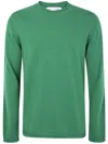 Comme Des Garçons Green Wool Knit Sweater With Ribbed Cuffs And Hem In Green