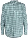 Comme Des Garçons Check-print Cotton Shirt In Green